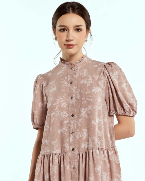 SIXDO Rosy Pink Woven Loose Dress